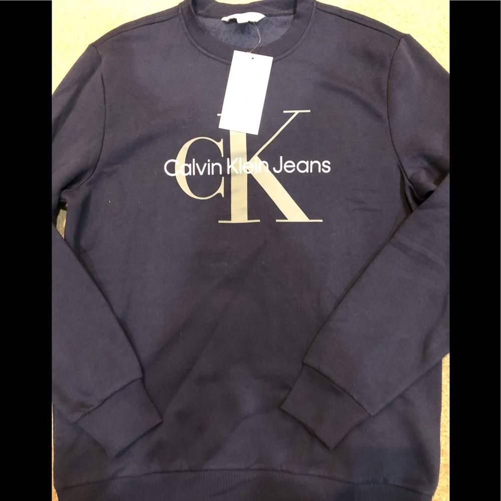 NWT Calvin Klein Mens Blue Sweater